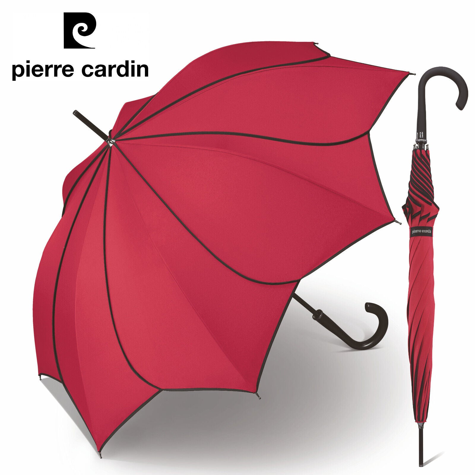 pierre cardin Regenschirm Stockschirm Automatik Sunflower Blütendach rot