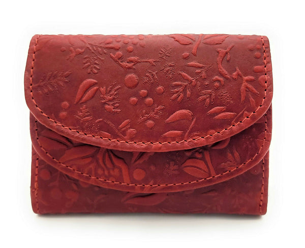 Hill Burry kleine echt Leder Damen Geldbörse Portemonnaie mit RFID NFC Schutz rot