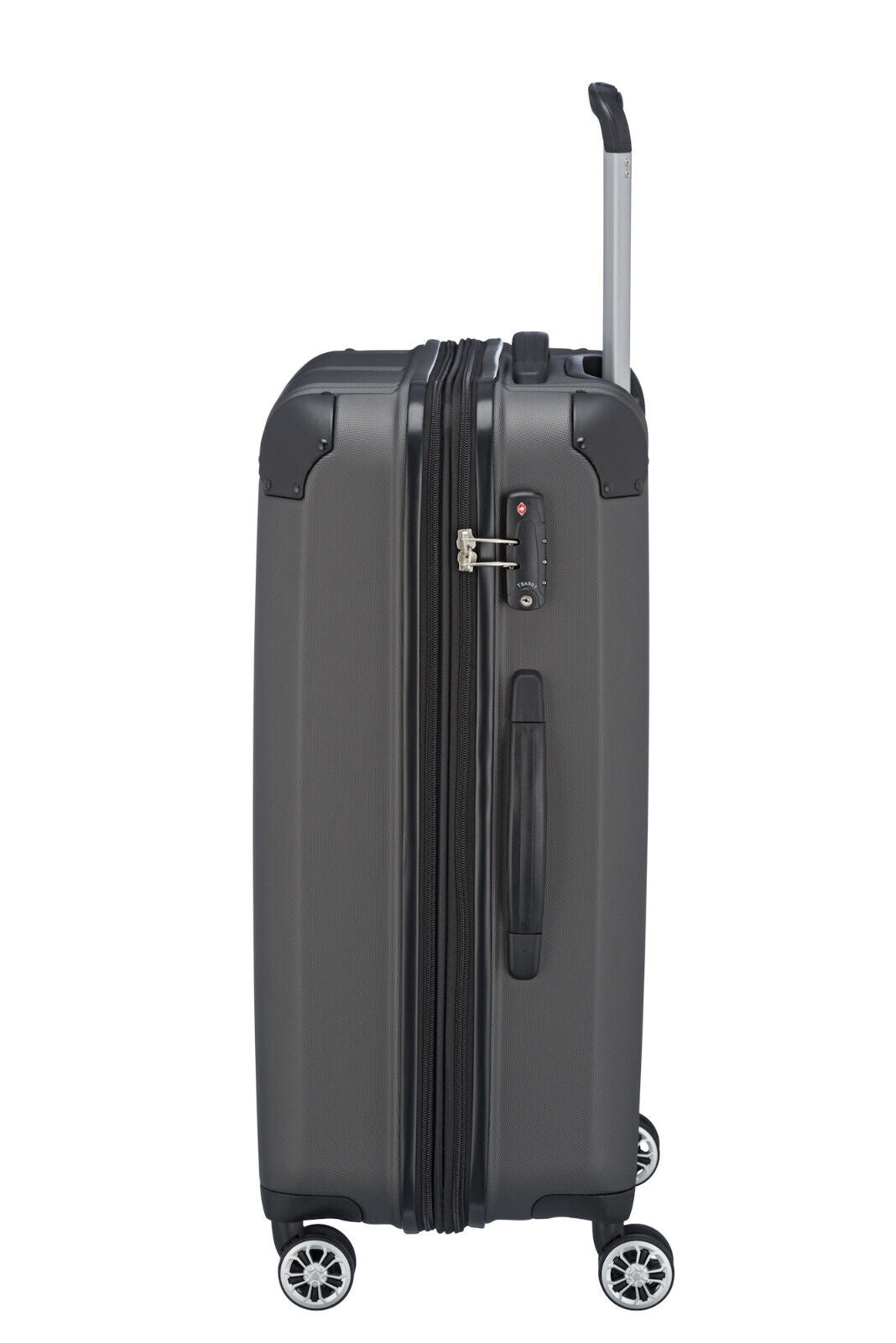 Travelite City Reisekoffer M Trolley Koffer 68cm 4 Rad / Rollen TSA Dehnfalte anthrazit
