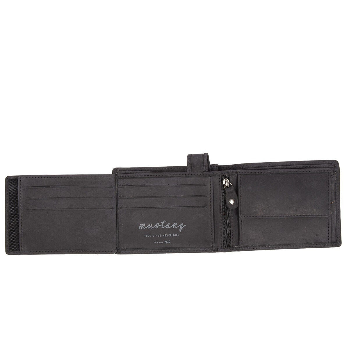 Mustang echt Leder Herren Geldbörse Portemonnaie mit RFID Schutz schwarz
