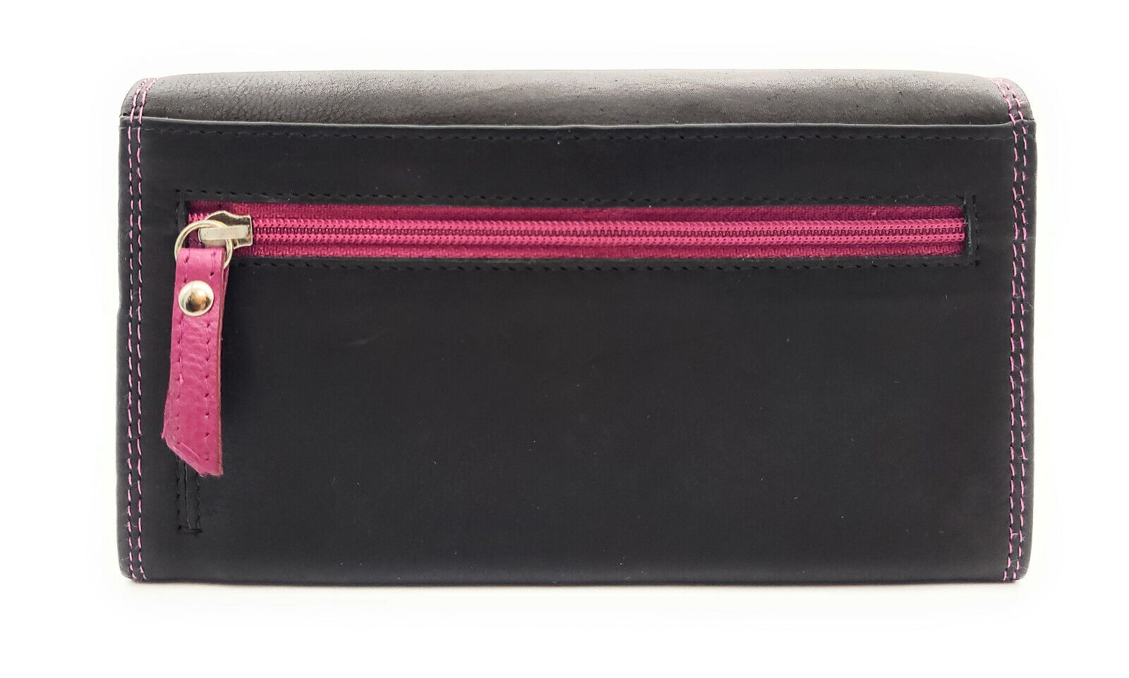 Jockey Club echt Leder Damen Geldbörse Portemonnaie mit RFID Schutz bicolor schwarz pink