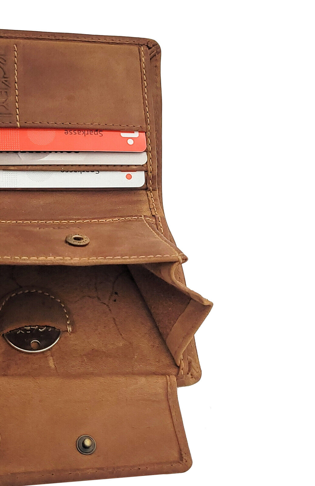 Jockey Club Rustikale Mini Leder Geldbörse Vintage Braun | Echt Hunterleder | Handgefertigt | RFID-Schutz | Kompakte Herrenbörse aus echtem Leder