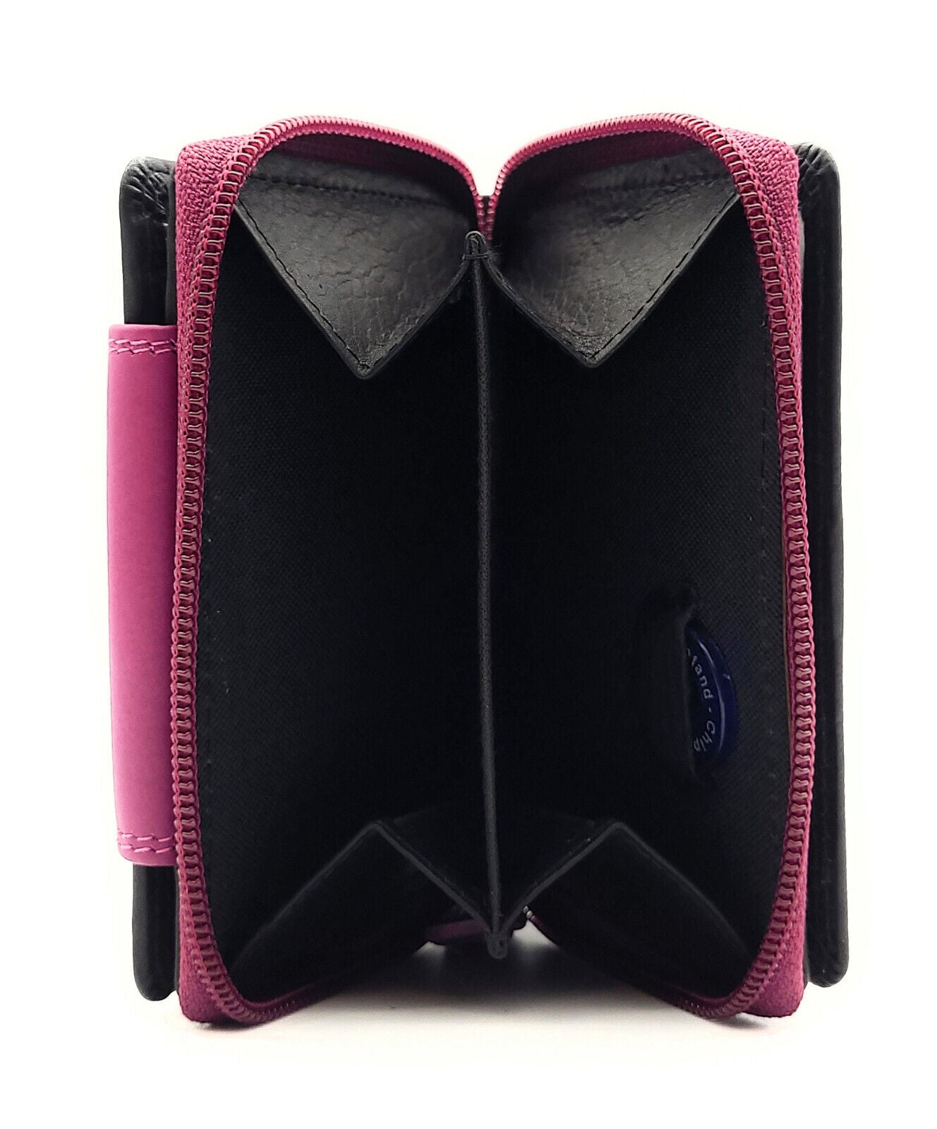 Jockey Club echt Leder Damen Geldbörse Portemonnaie mit RFID Schutz schwarz pink