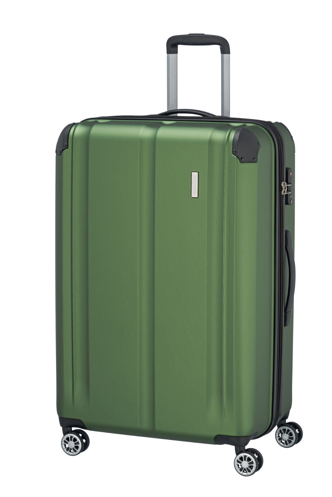 Travelite City Reisekoffer L Trolley Koffer 77cm 4 Rad / Rollen TSA Dehnfalte grün