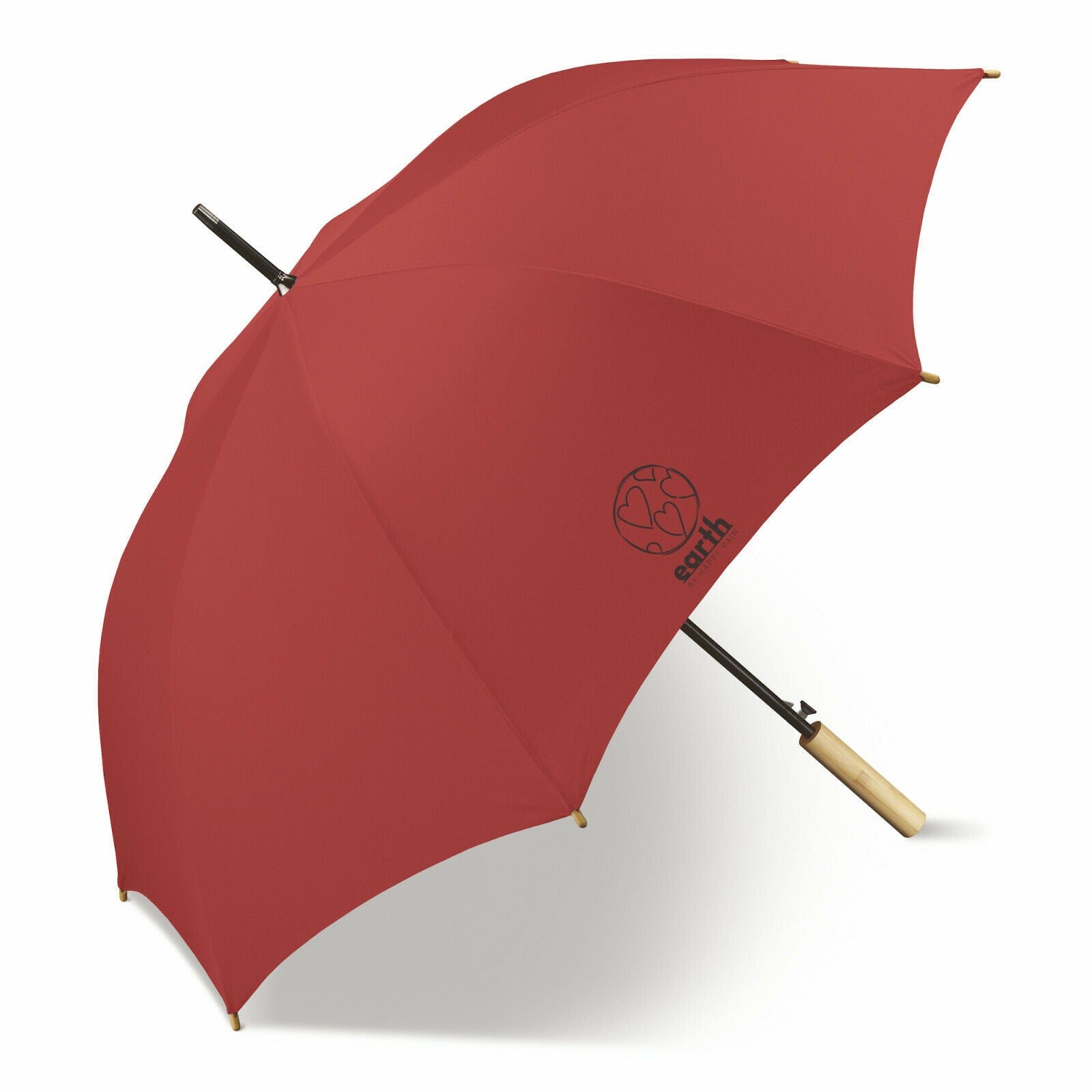 happy rain nachhaltiger Regenschirm Stockschirm Earth recyceltes Polyester Bambusgriff