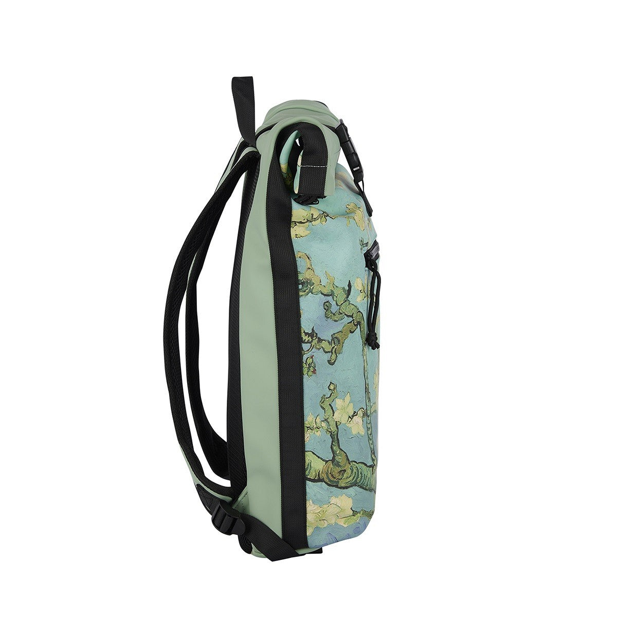 New Rebels Mart Art Roll Up Kurier Rucksack New York Almond Blossom, Mandelblüte, wasserabweisend, Laptopfach