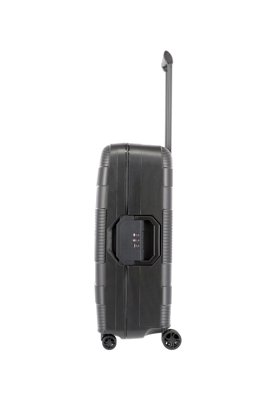 Travelite Korfu Reisekoffer M Trolley Rahmen Koffer 65cm 4 Rad / Rollen TSA schwarz