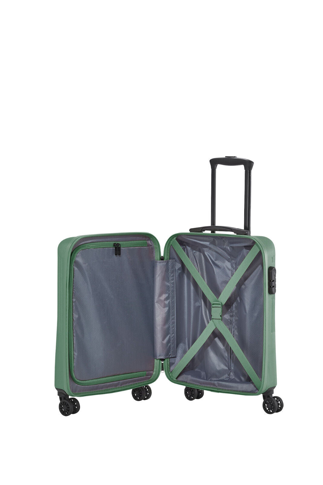 Travelite Bali Handgepäck S Trolley Koffer 55cm 4 Rad / Rollen Hartschale grün
