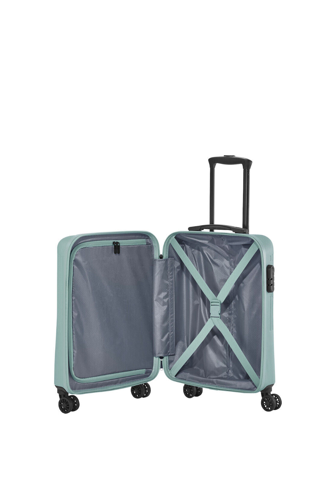 Travelite Bali Handgepäck S Trolley Koffer 55cm 4 Rad / Rollen Hartschale mint