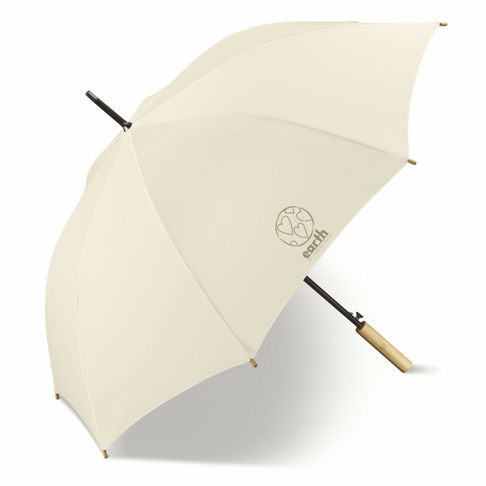 happy rain nachhaltiger Regenschirm Stockschirm Earth recyceltes Polyester Bambusgriff