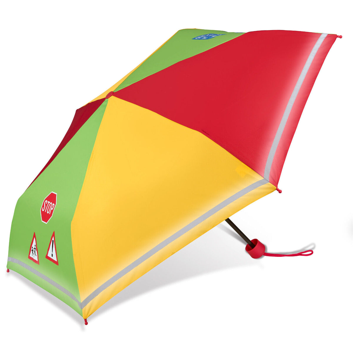 Kinder Regenschirm mit Reflektionsstreifen extra leicht stabil reflekt