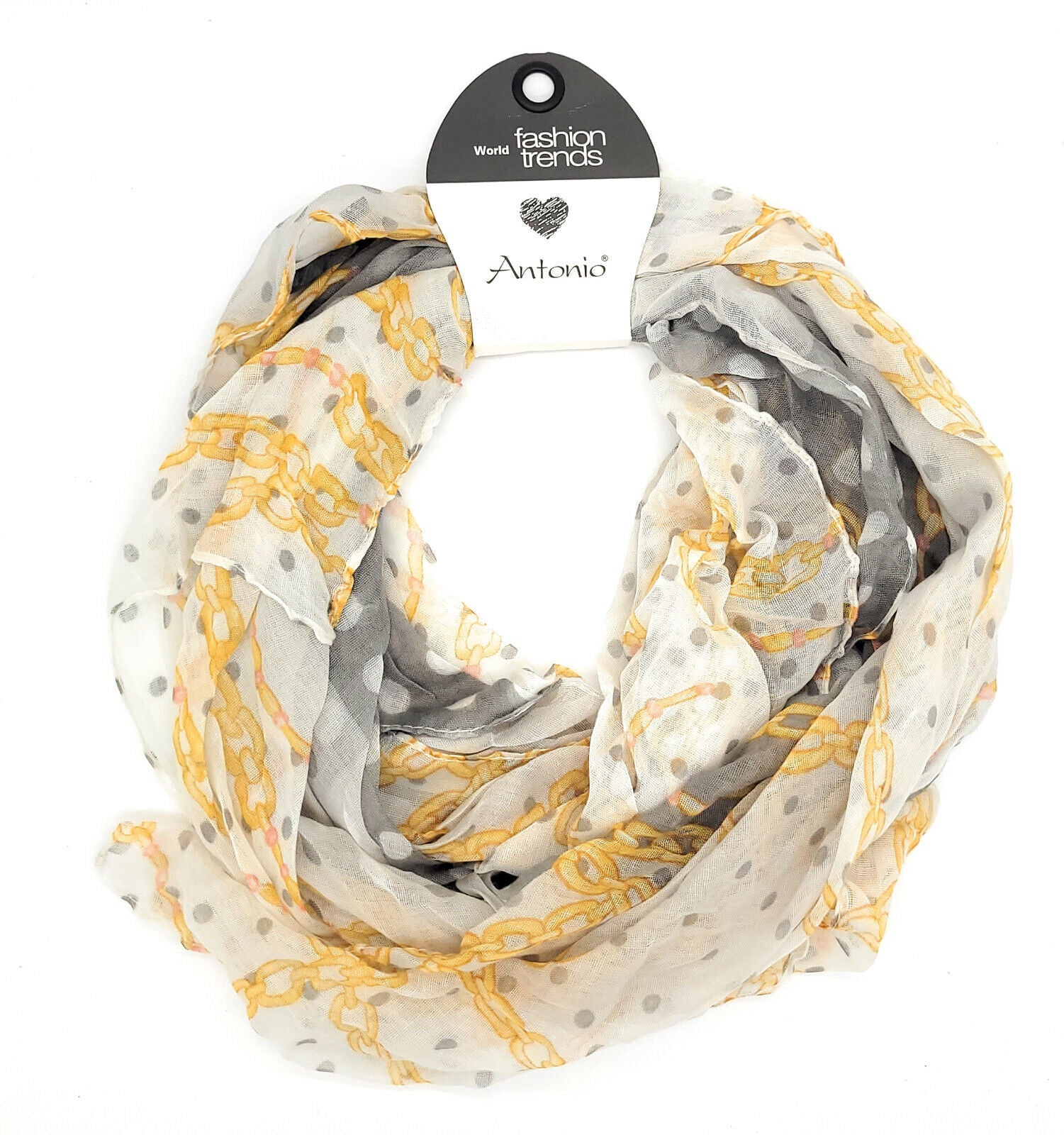 leichter Damen Sommerschal Schal Punkte und Ketten 180x80cm