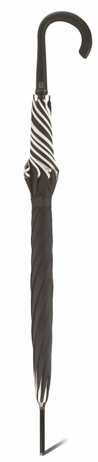 Pierre Cardin Damen Regenschirm Automatik – Blütendach Schwarz-Weiß Sunflower