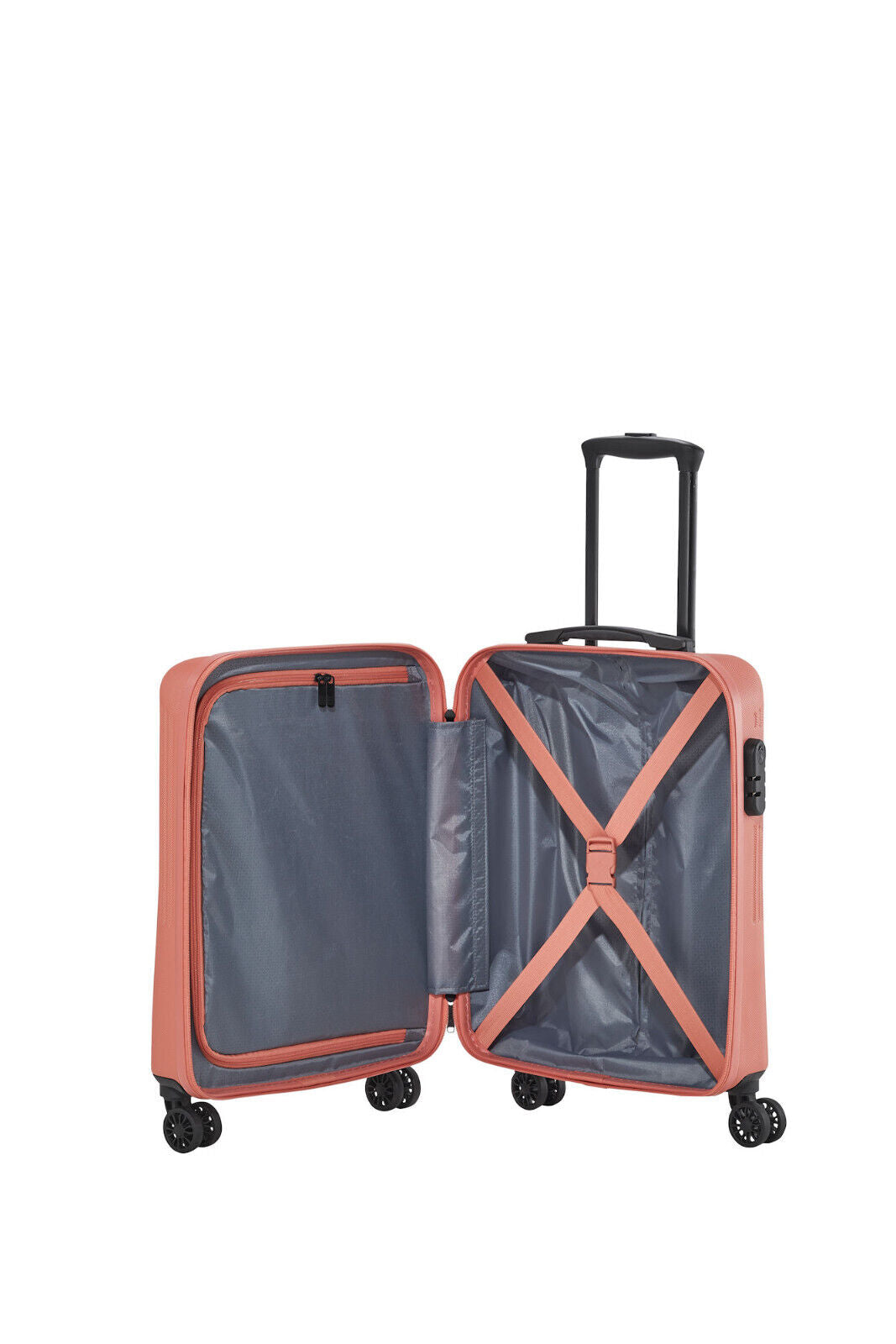 Travelite Bali Handgepäck S Trolley Koffer 55cm 4 Rad Rollen Hartschale koralle