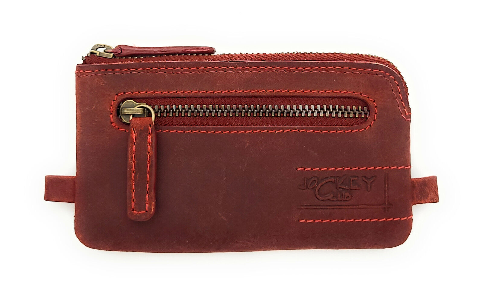 Jockey Club Schlüssel-Etui Mappe Schlüsseltasche Voll-Rind-Leder cherry rot