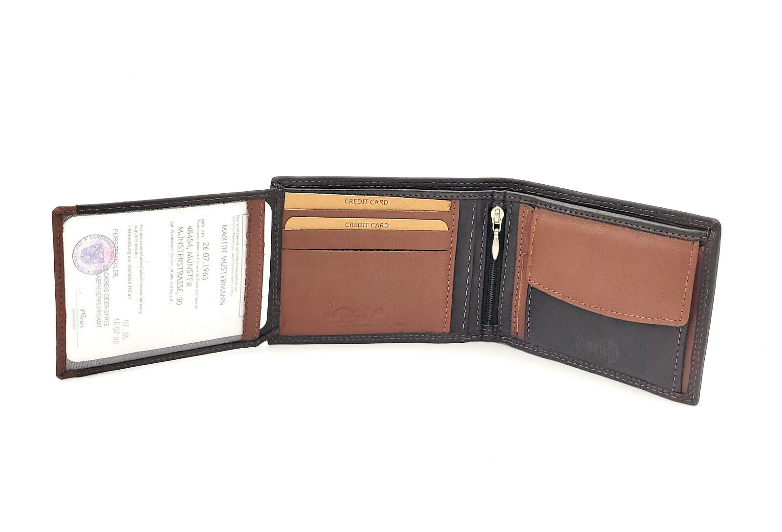 Jockey Club Basic echt Leder Herren Geldbörse Portemonnaie Geldbeutel mit RFID Schutz schwarz dunkelbraun