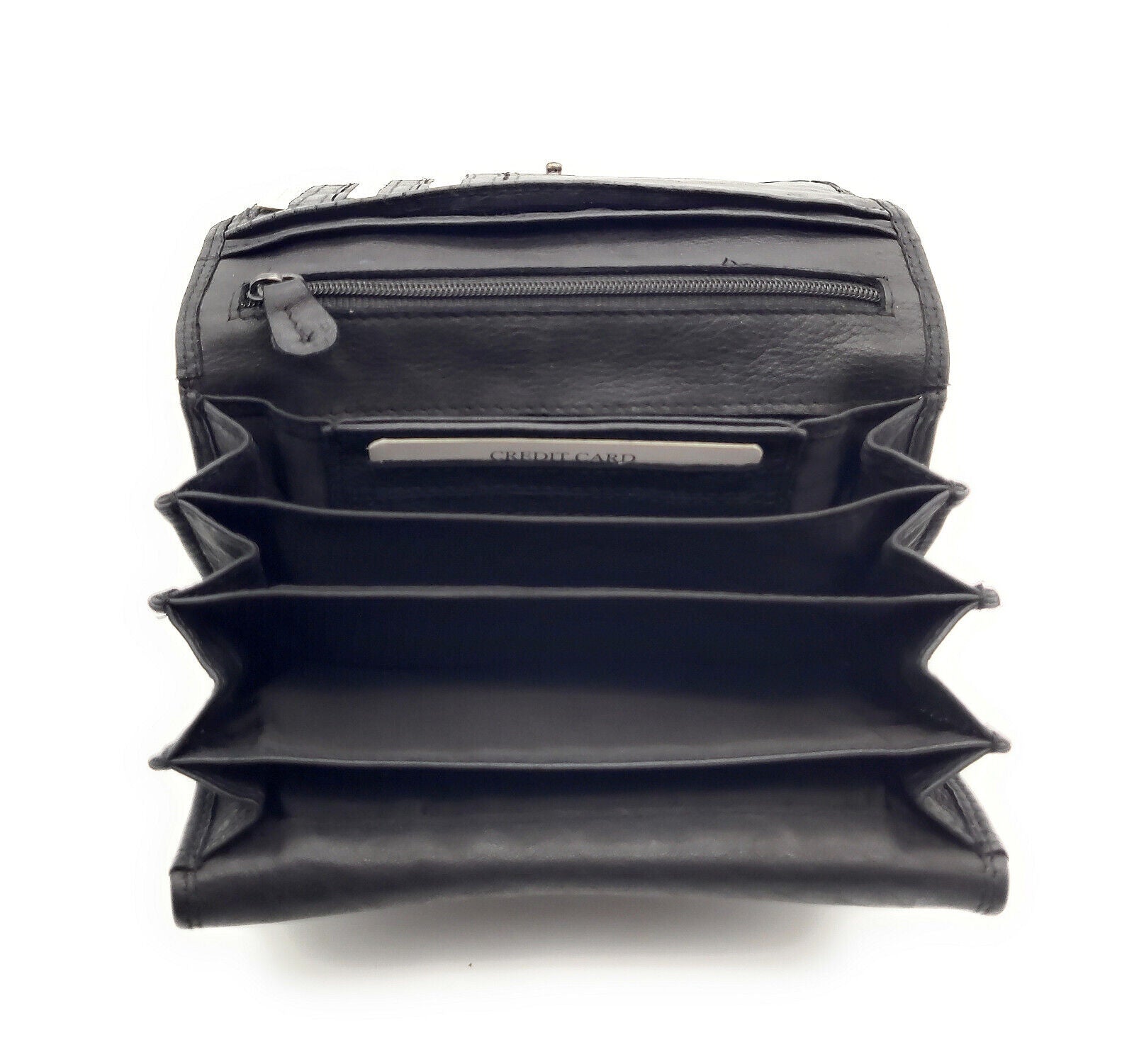 Mustang echt Leder Damen Geldbörse Portemonnaie Brasilia knautschig weich black