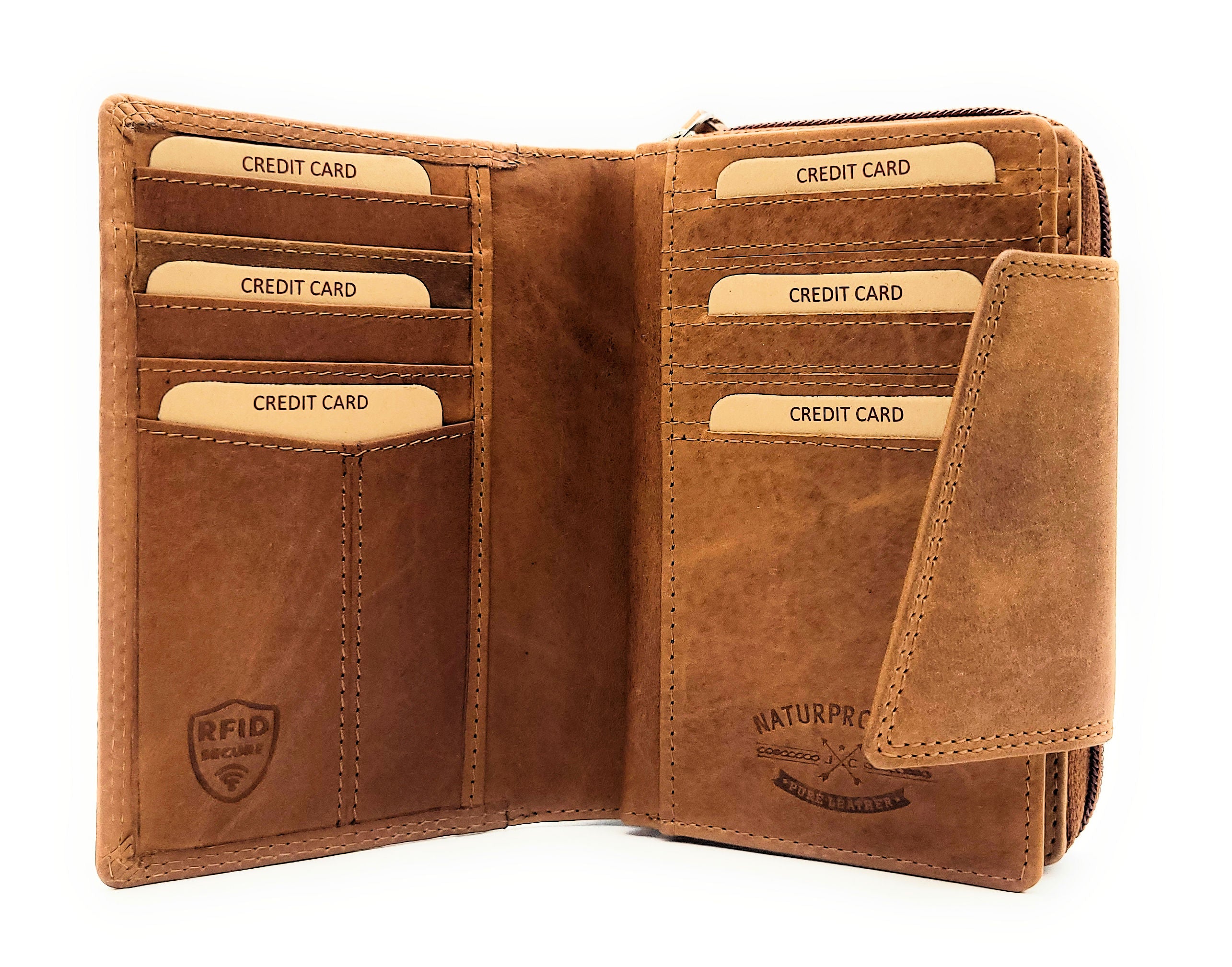 echt Leder Geldbörse Portemonnaie Geldbeutel Jockey Club Sauvage mit RFID Schutz