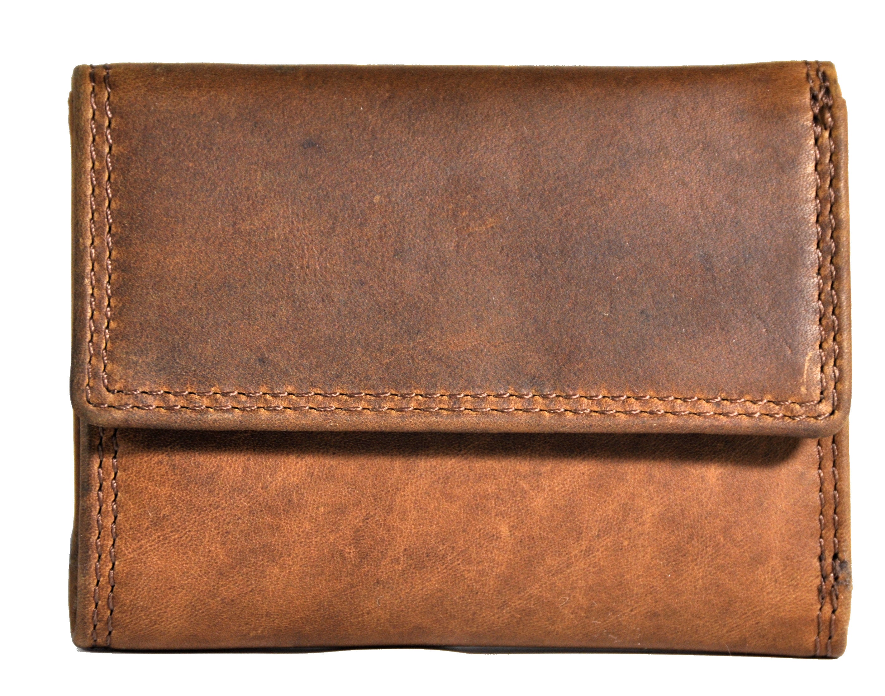 Jockey Club kleine kompakte echt Leder Geldbörse Wendebörse mit RFID Schutz cognac braun