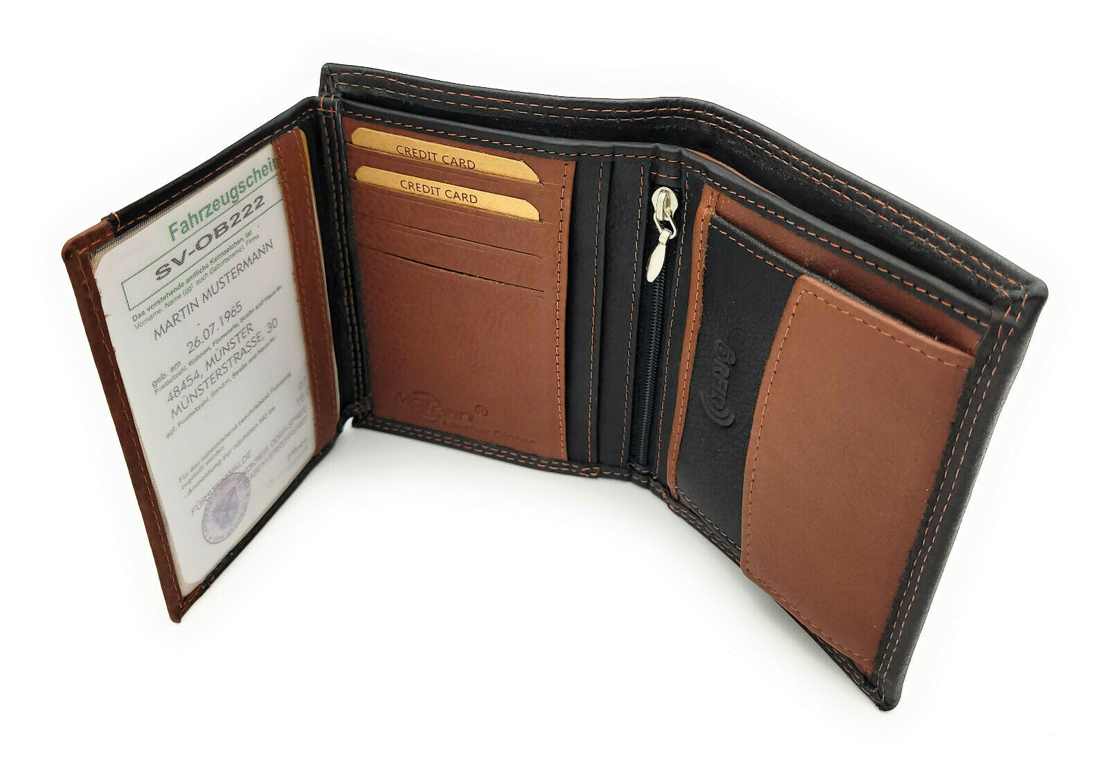 Jockey Club Basic echt Leder Geldbörse Portemonnaie Geldbeutel RFID NFC Schutz schwarz dunkelbraun