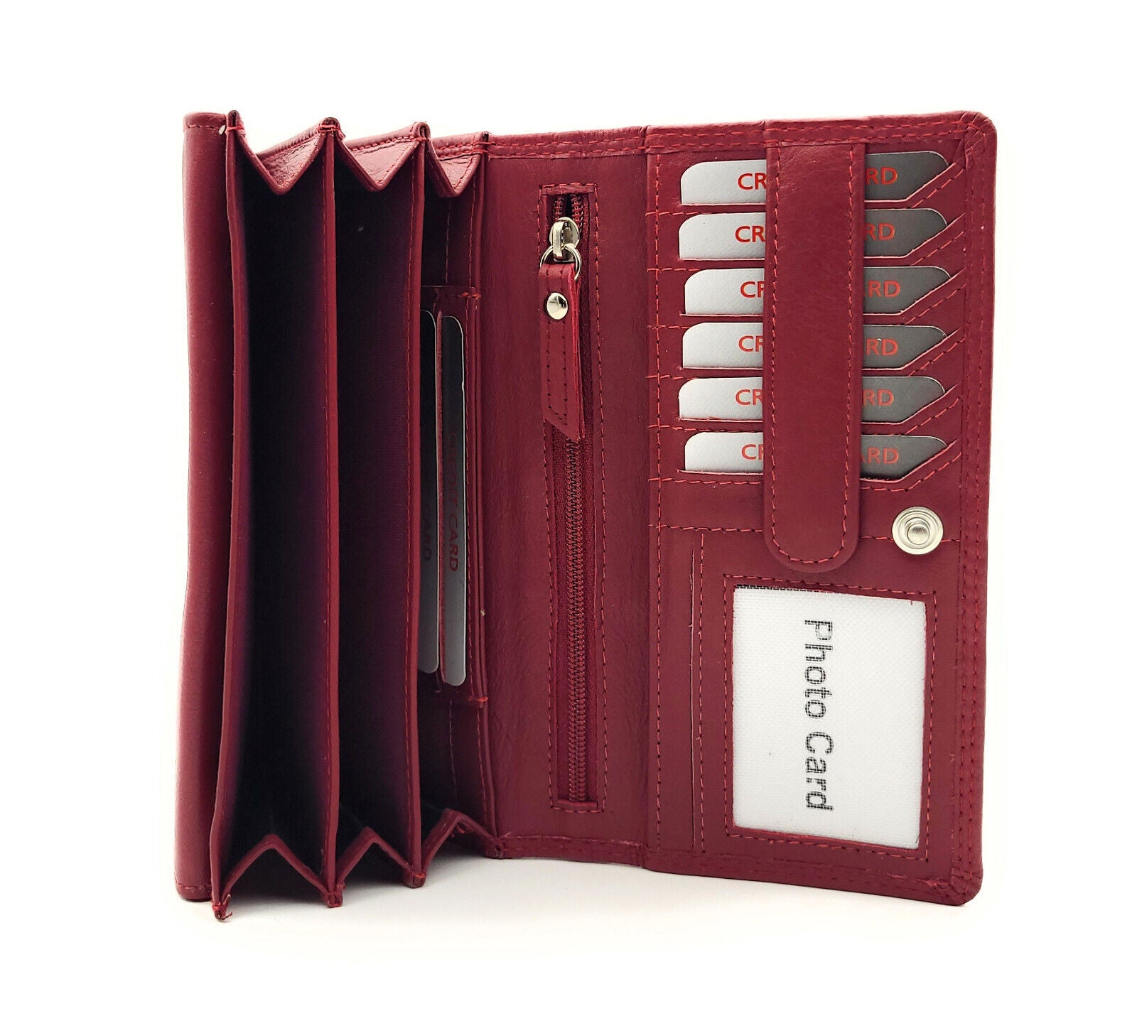 Jockey Club echt Leder Damen Geldbörse Portemonnaie mit RFID Schutz rot