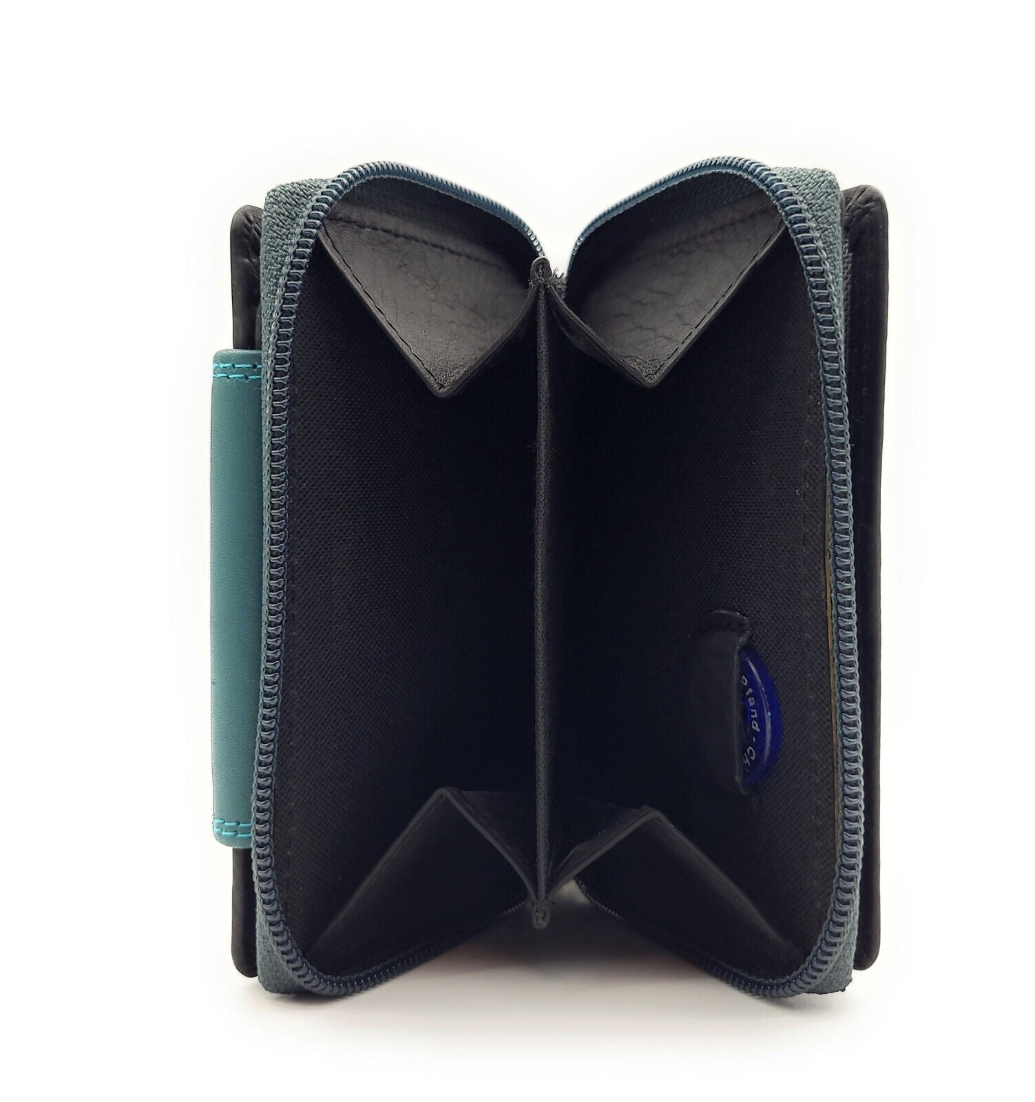 Jockey Club echt Leder Damen Geldbörse Portemonnaie mit RFID Schutz schwarz petrol