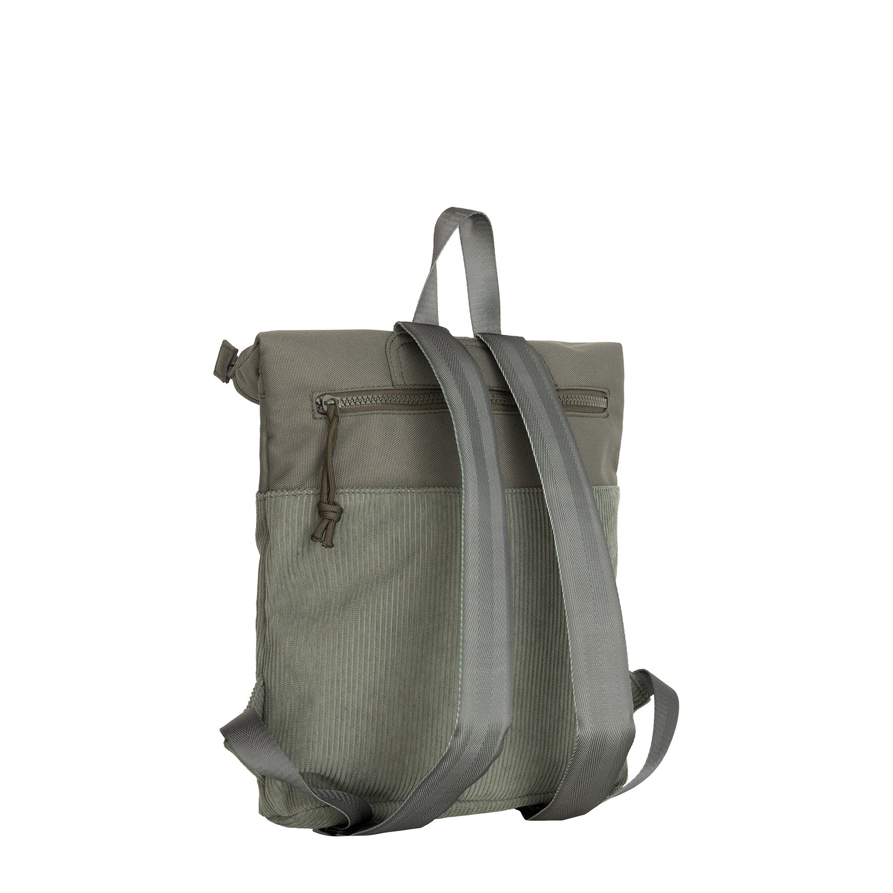 New Rebels Ribbi Roll Up Rolltop City Rucksack Los Angeles Kordoptik grün