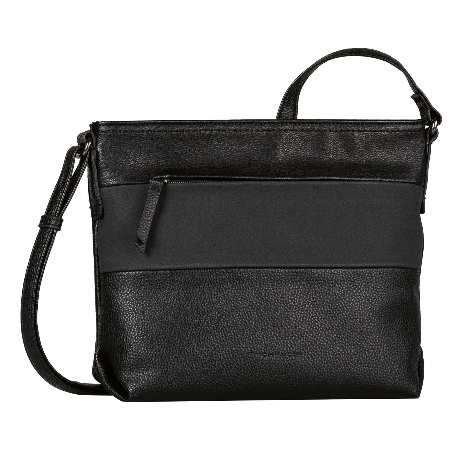 Tom Tailor Umhängetasche Nicolina – PU Handtasche mit Reißverschluss & Fächern – 27,5x10x23 cm mixed black