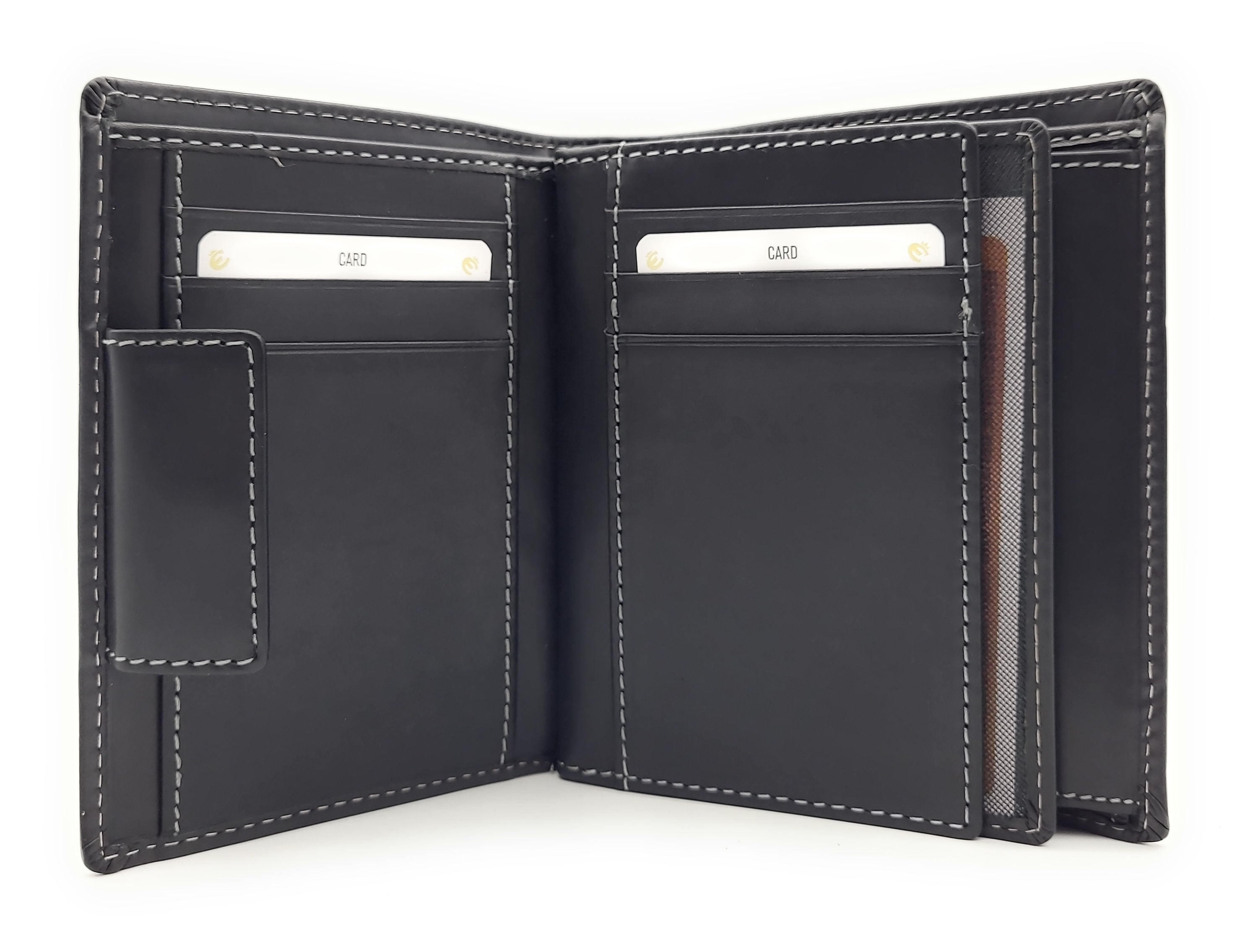 Esquire echt Leder Geldbörse Portemonnaie mit Cardsafe und RFID Schutz "Dallas" 14 Kartenfächer schwarz