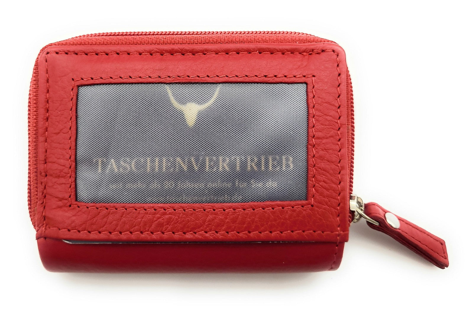 Jockey Club Mini-Geldbörse aus Leder mit RFID-Schutz & Pferde-Stickerei – kompakt & stilvoll uni rot