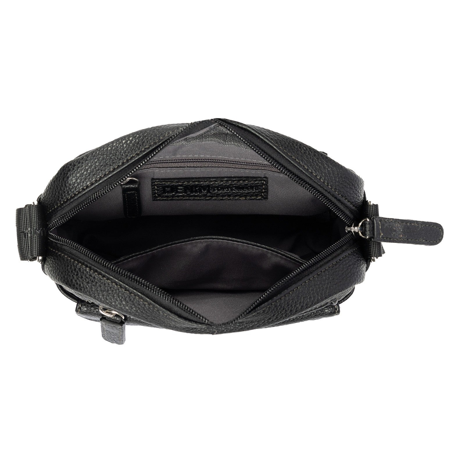Tom Tailor Denim Cross Bag S Fara – kompakte Umhängetasche mit mehreren Fächern, Handtasche, Kunstleder, schwarz