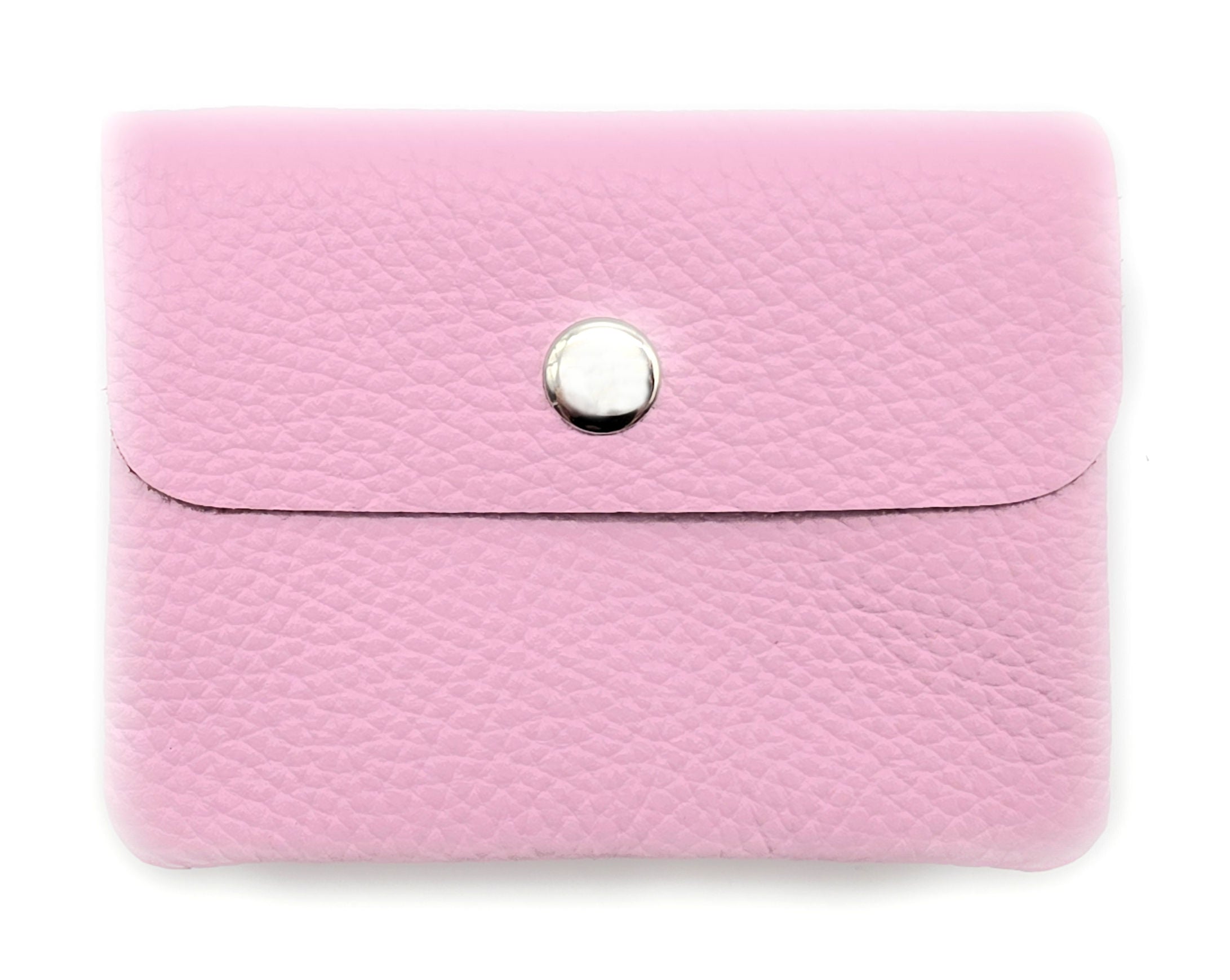 Mini Geldbörse aus echtem Rindleder – kompaktes Leder Portemonnaie Made in Italy rosa