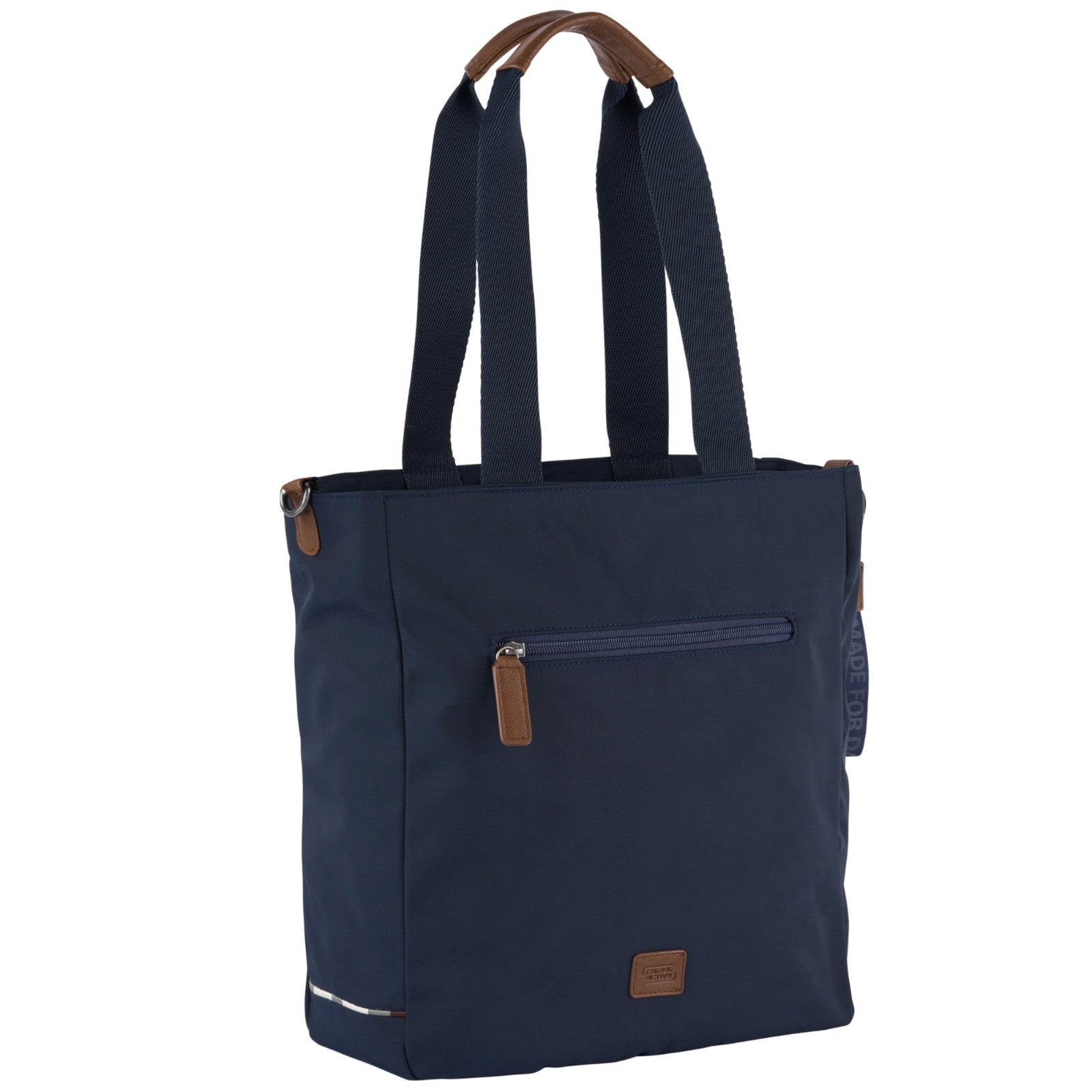 camel active Aurum Shopper Tasche - Nachhaltige Tote Bag aus recyceltem Nylon mit abnehmbarem Schulterriemen blau