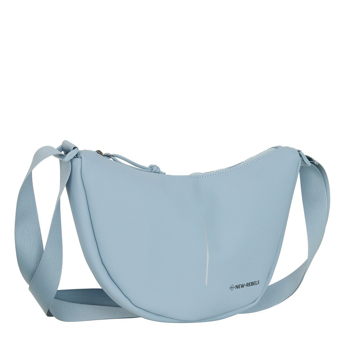 New Rebels Half Moon Bag Branson – leichte wasserabweisende Umhängetasche, Crossbody Tasche mit Reißverschlussfächern soft blue