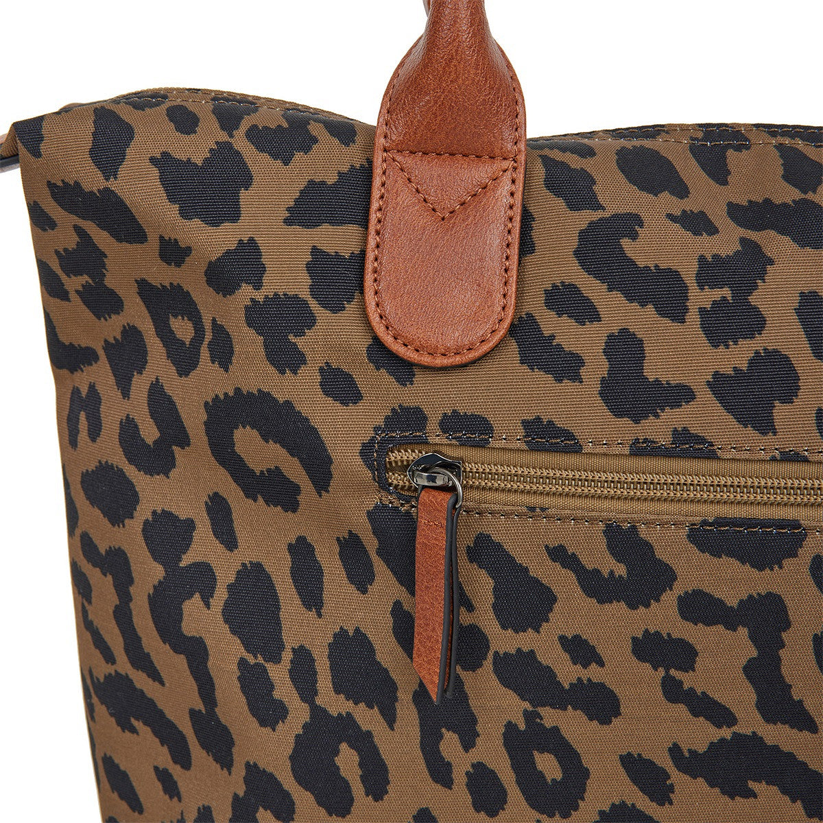 Mustang großer Damen Shopper Handtasche Umhängetasche "Limnos" Leopard brown