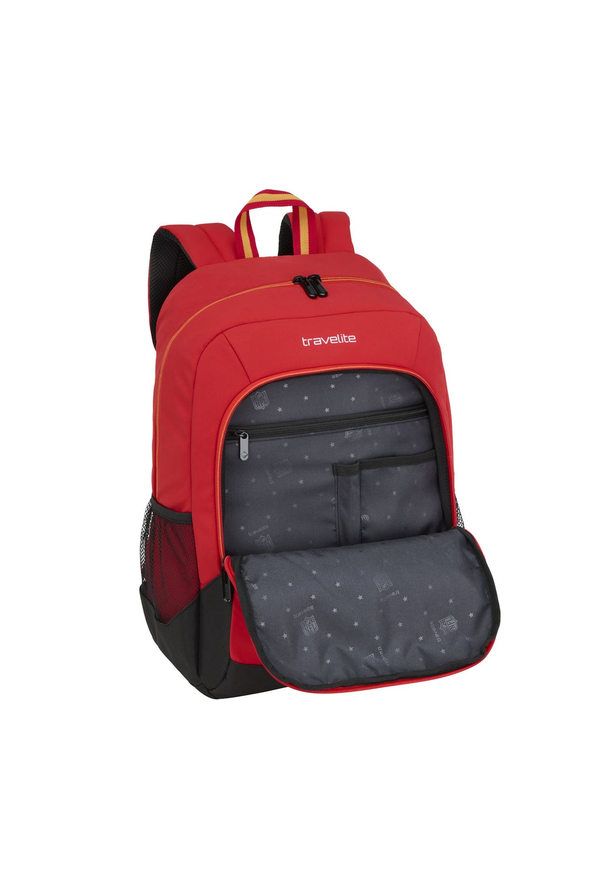 travelite x NFL College Rucksack Kansas City Chiefs Rot – 24 l, Laptopfach bis 15 Zoll