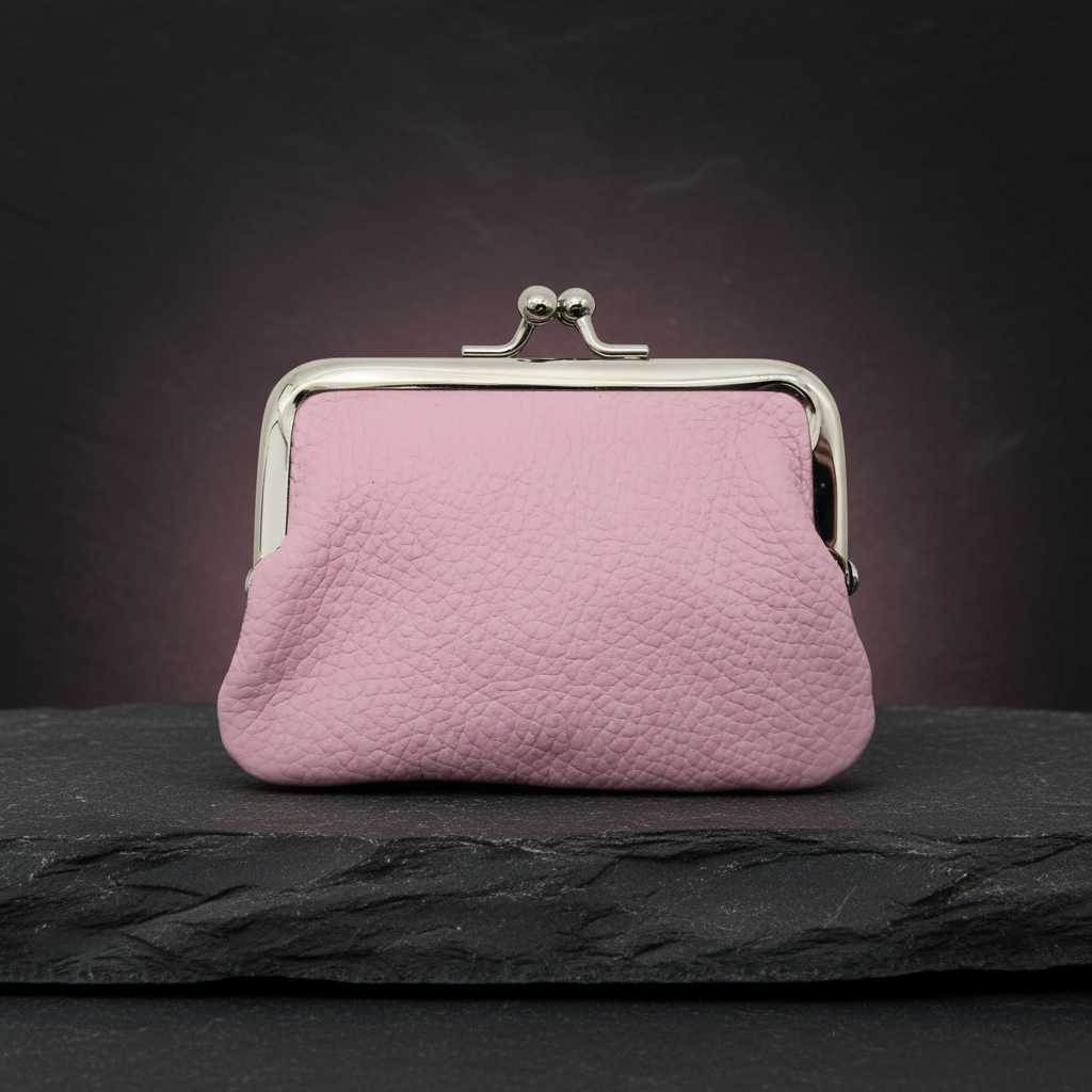Bügelbörse aus Rindleder – Made in Italy, kompakt & vielseitig, rosa