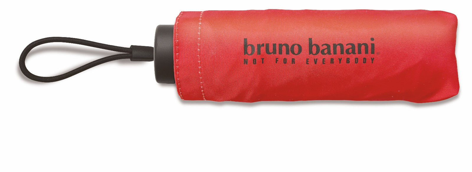bruno banani Regenschirm Shorty – Handöffner, 7-teiliges Gestell, Polyester Pongee, mattierter Griff mit Logodruck, Schirmdach mit schwarzer Borte, Hülle mit Reißverschluss Rot