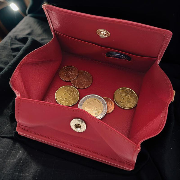 Jockey Club echt Leder Geldbörse Portemonnaie Wiener Schachtel Rindleder rot mit RFID Schutz
