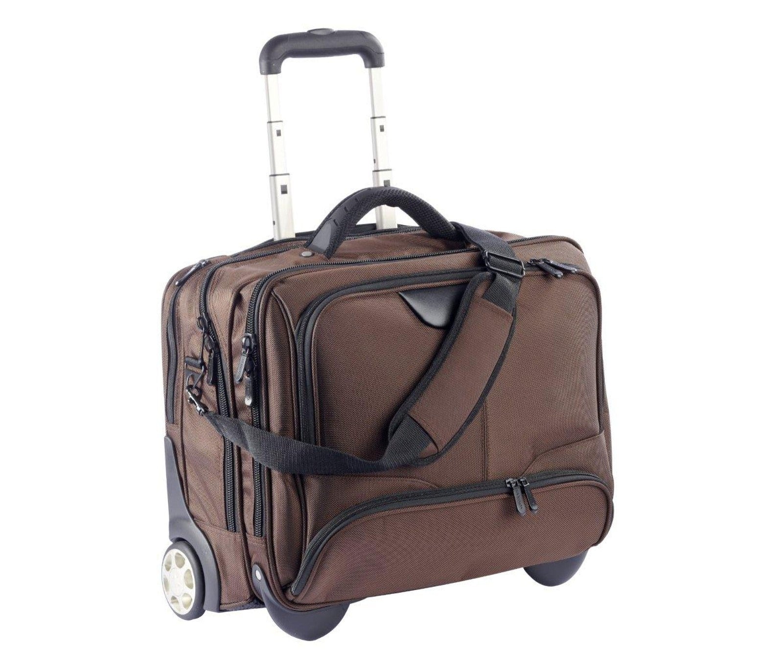 Dermata Business Notebook Trolley Laptop Pilotenkoffer Aktenkoffer bis 17" braun