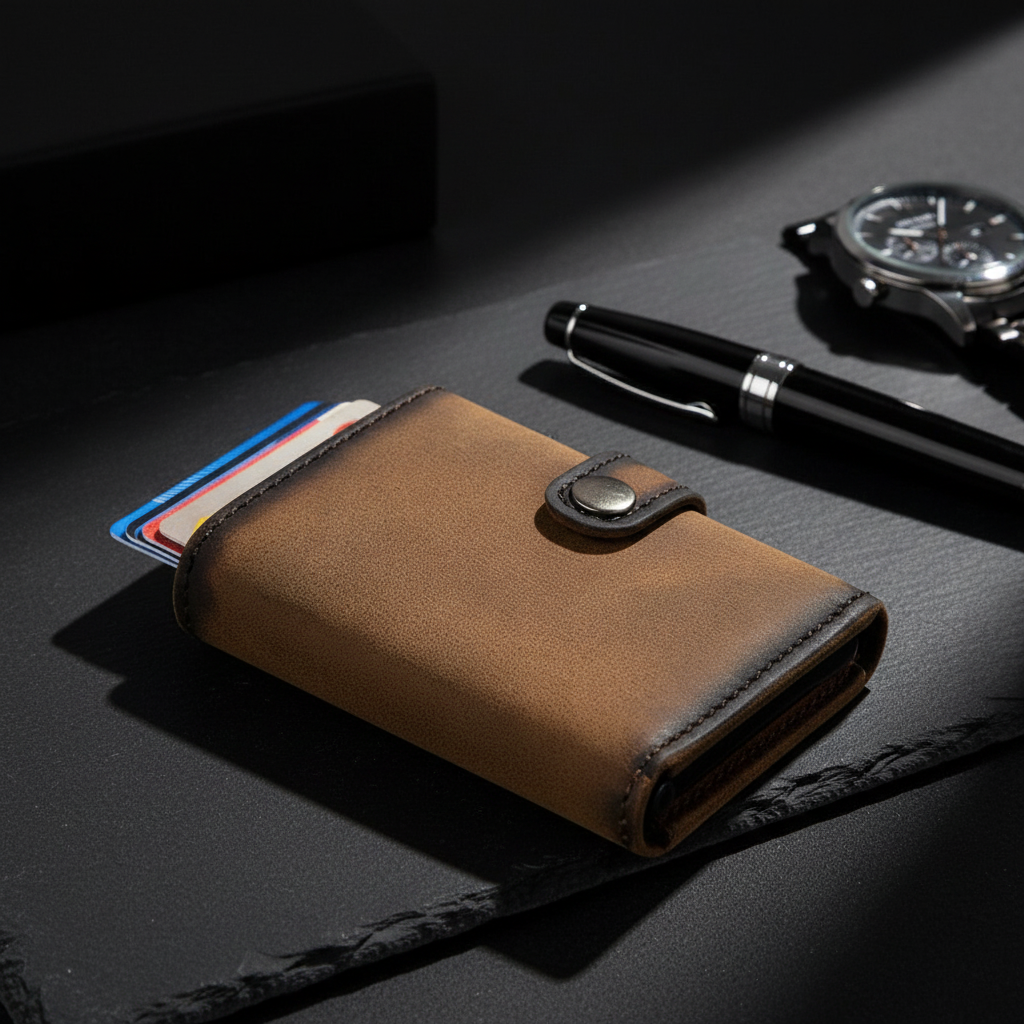 Jockey Club Slim Wallet ClipX RFID – Leder Geldbörse mit Münzfach Braun