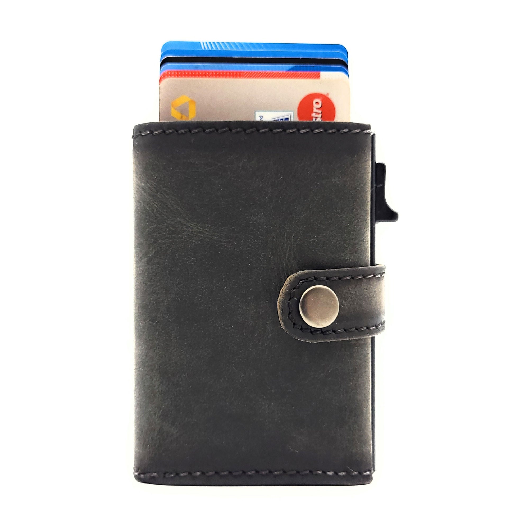 Jockey Club Slim Wallet ClipX RFID – Leder Geldbörse mit Münzfach Grau