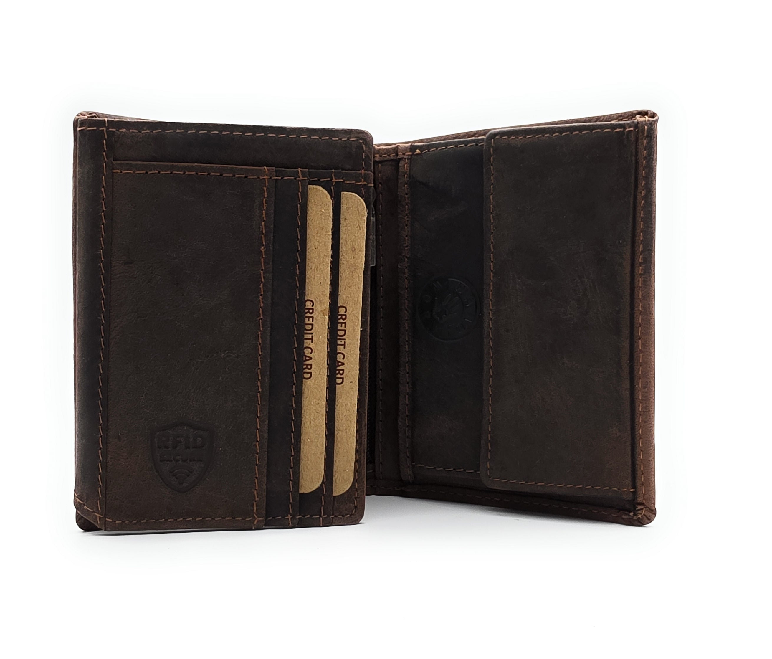 Jockey Club Leder Geldbörse mit Kette & RFID-Schutz – Vintage Biker Portemonnaie Herren