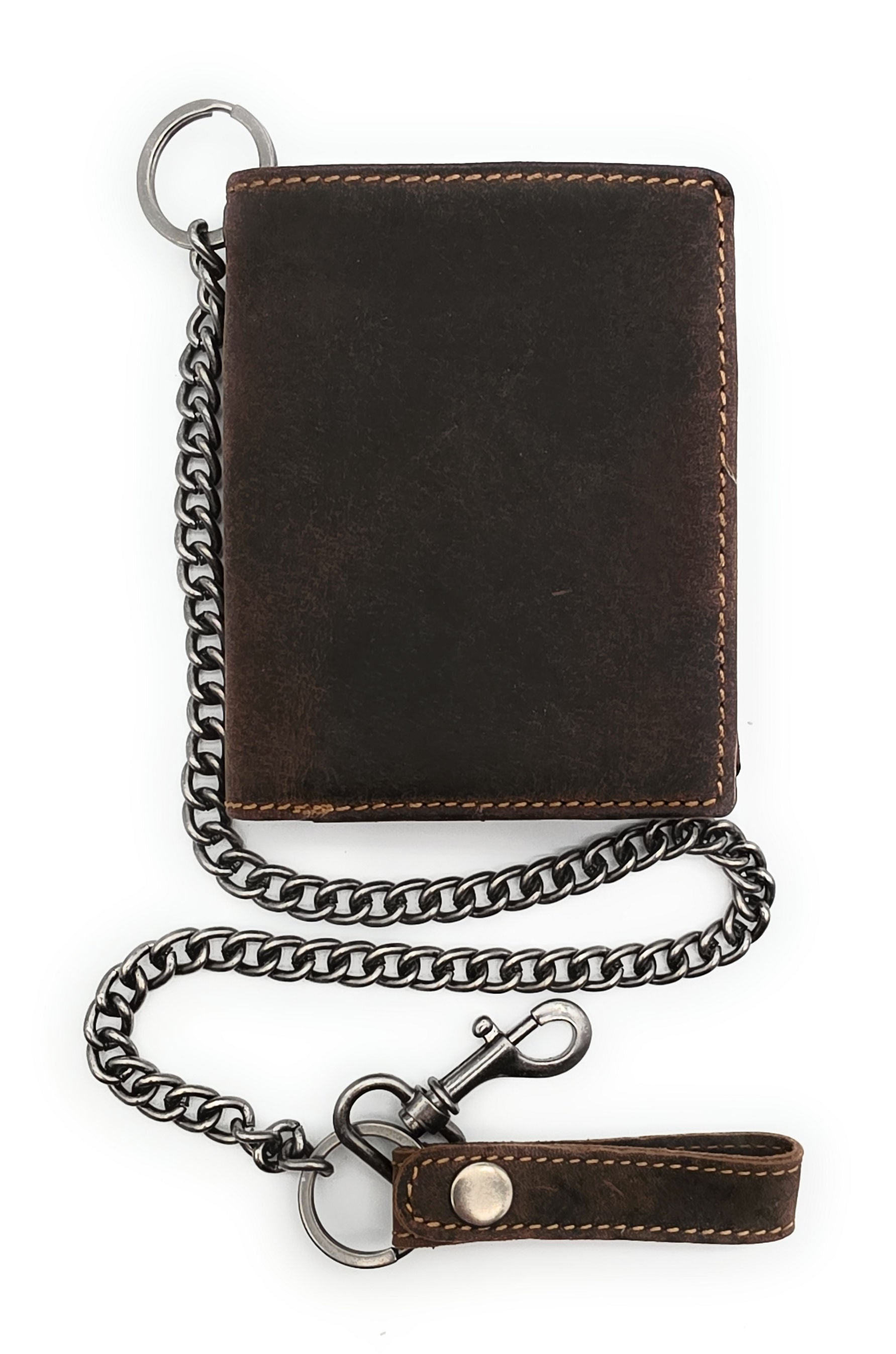 Jockey Club Leder Geldbörse mit Kette & RFID-Schutz – Vintage Biker Portemonnaie Herren