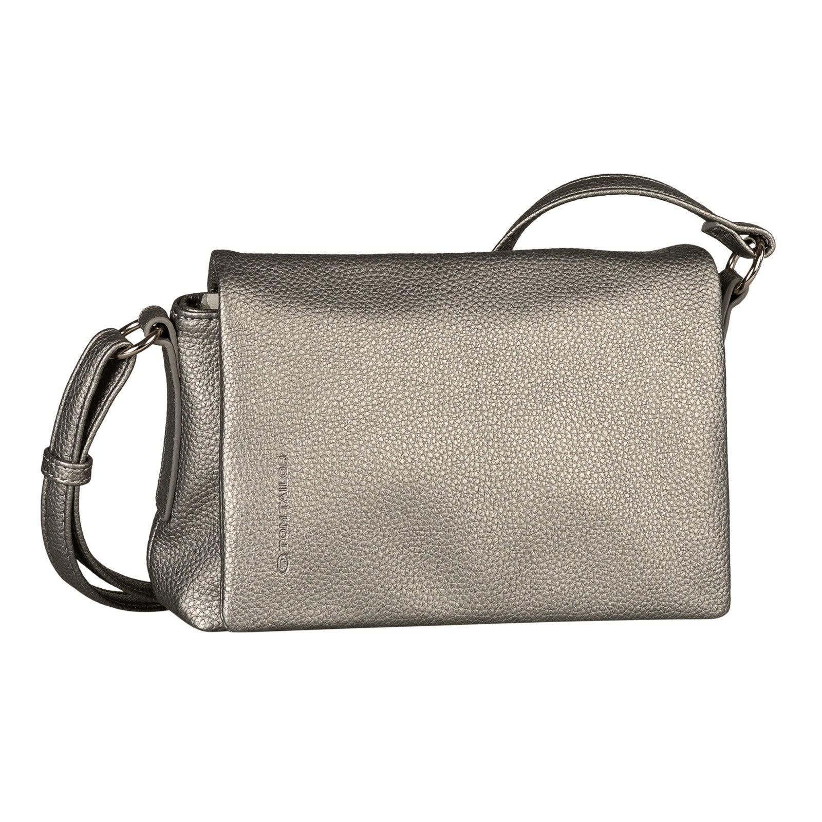 Tom Tailor Lissi Flap Bag S – kleine modische Umhängetasche mit Magnetverschluss metallic grey