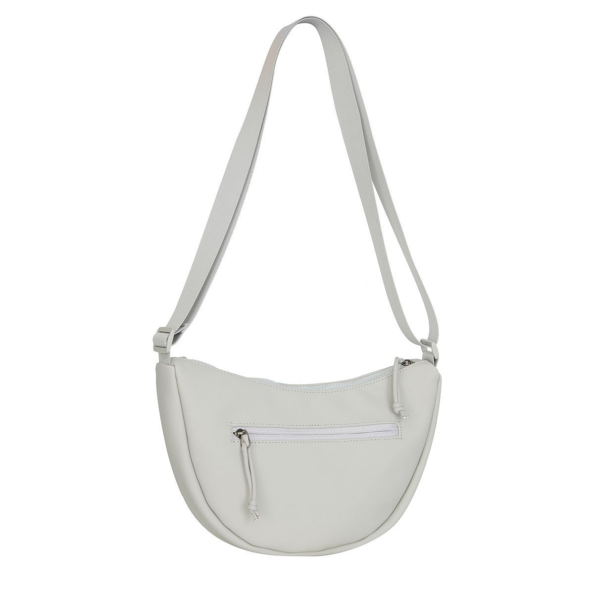 New Rebels Half Moon Bag Branson – leichte wasserabweisende Umhängetasche, Crossbody Tasche mit Reißverschlussfächern grau
