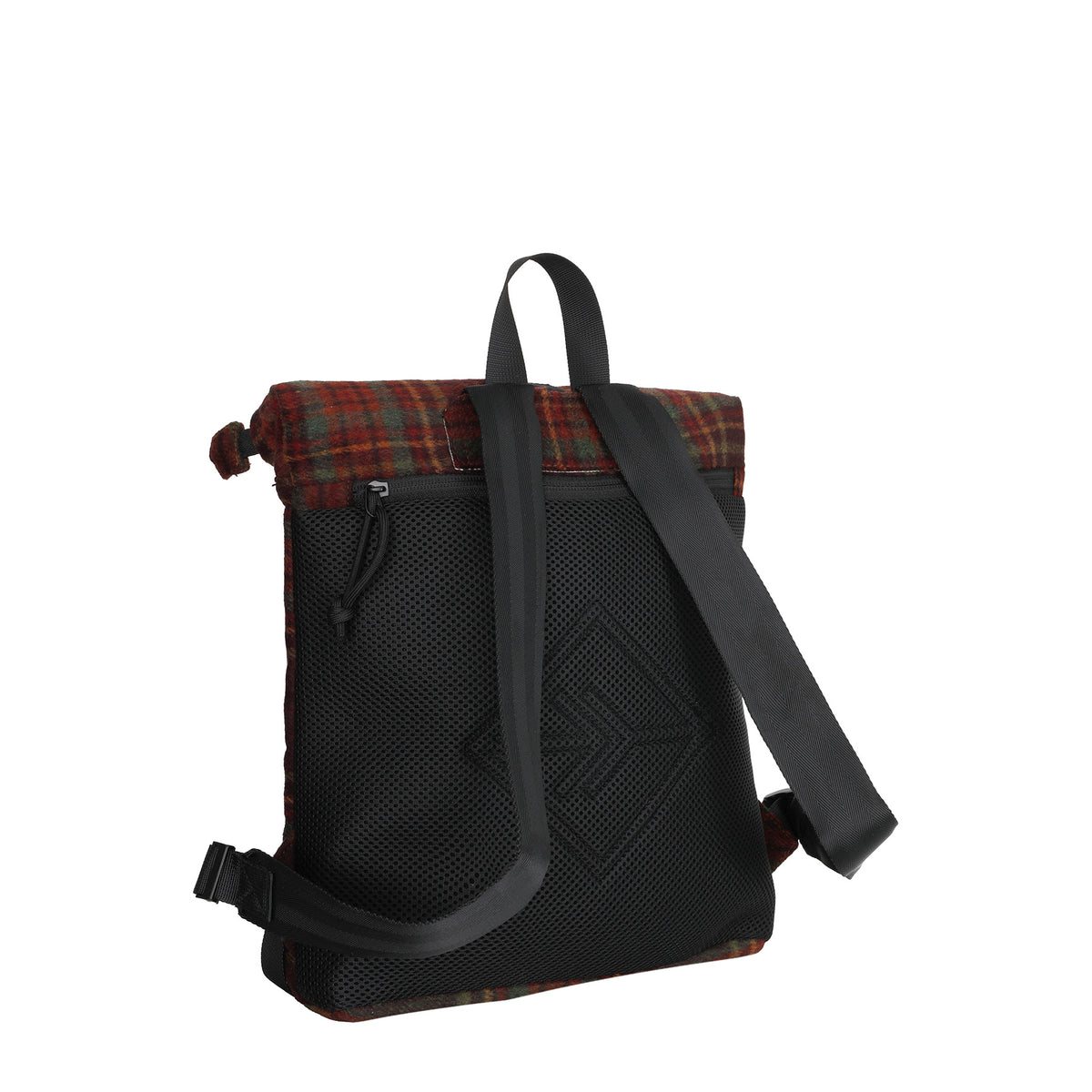 New Rebels Ribbi Roll Up Rolltop City Rucksack Los Angeles Scott Flanell karo burgundy