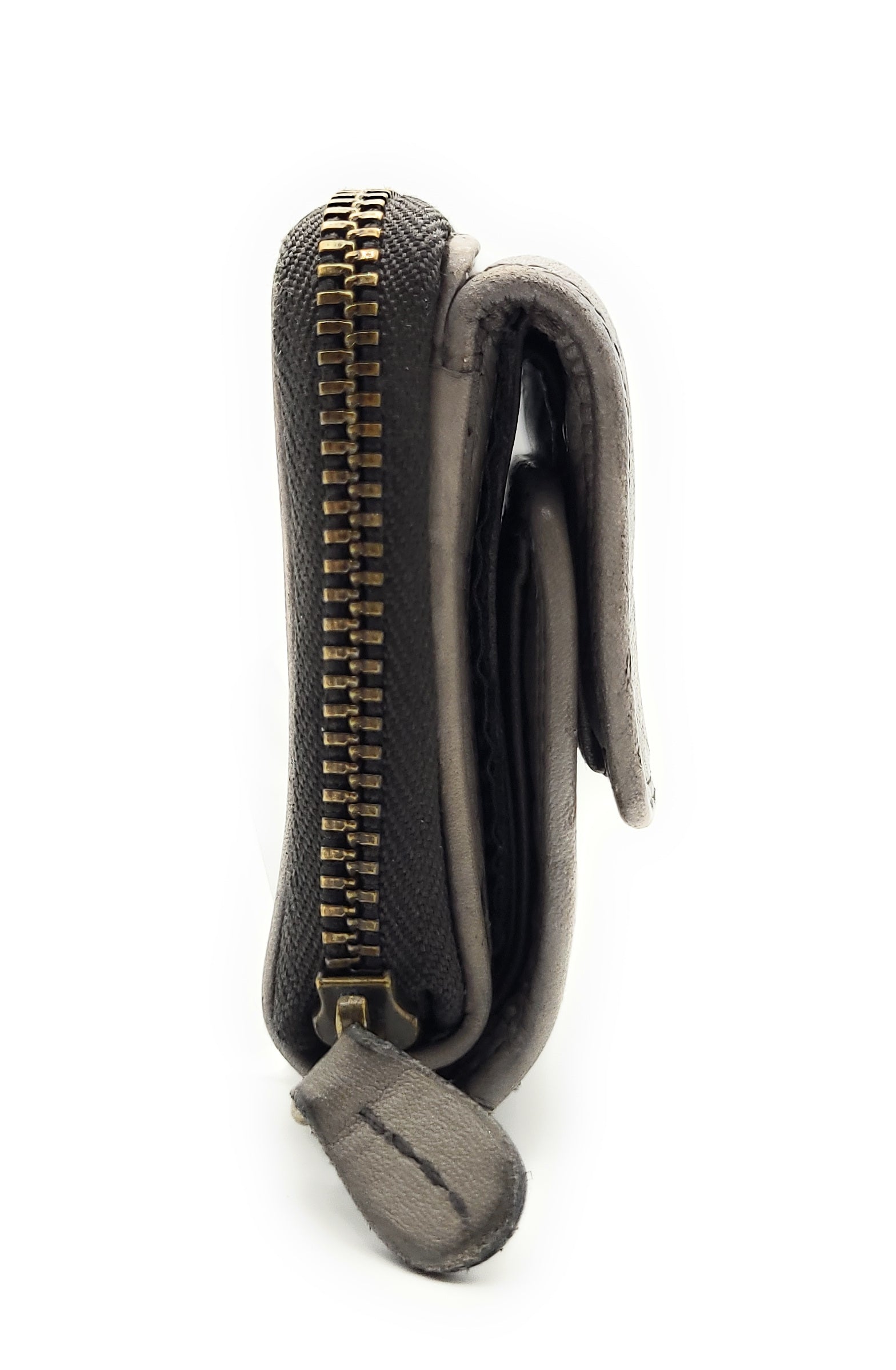 Hill Burry echt Leder Damen Mini Geldbörse Portemonnaie RFID Schutz Waschleder grau