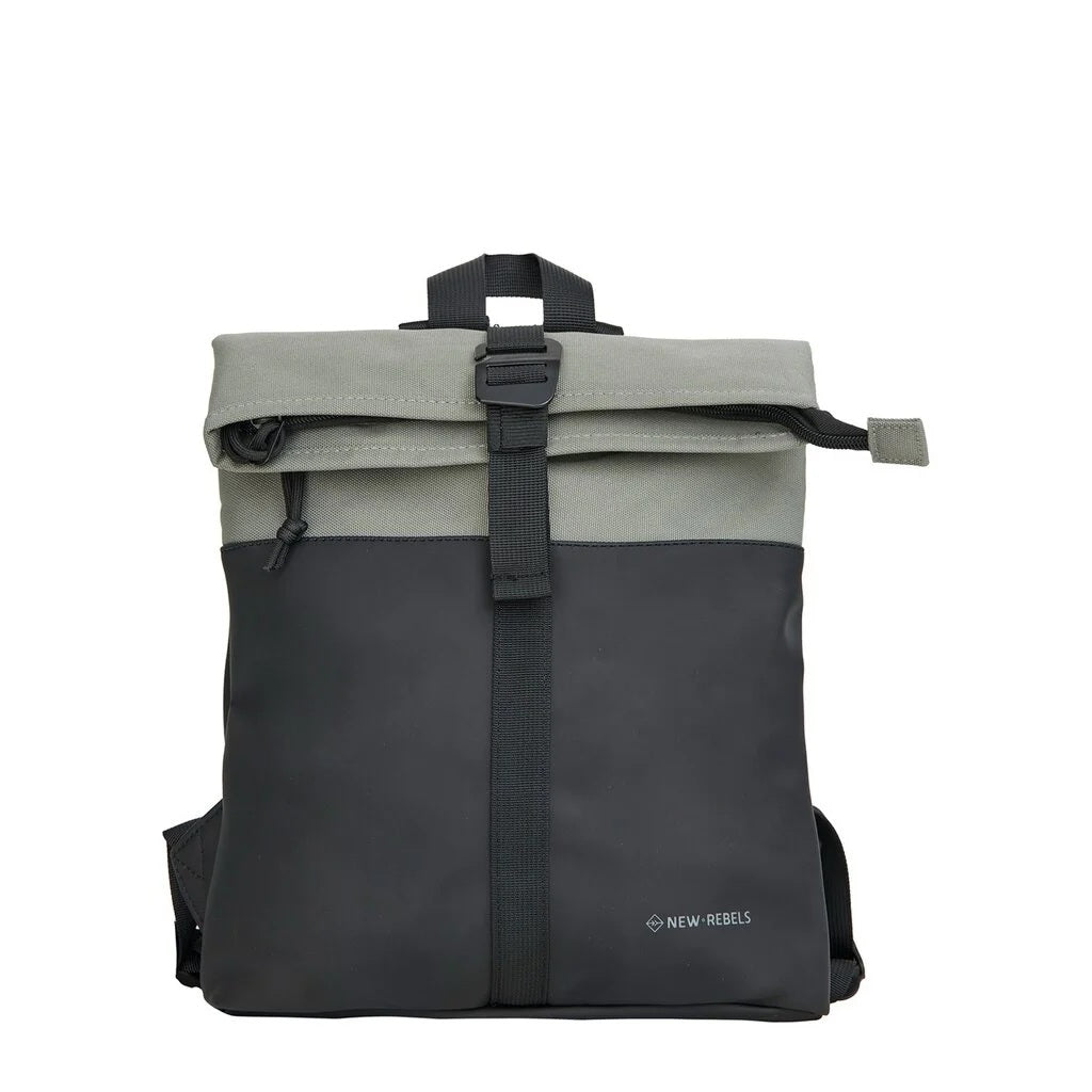 New Rebels Backham Roll Up Rolltop City Rucksack Los Angeles wasserabweisend Schwarz Grau