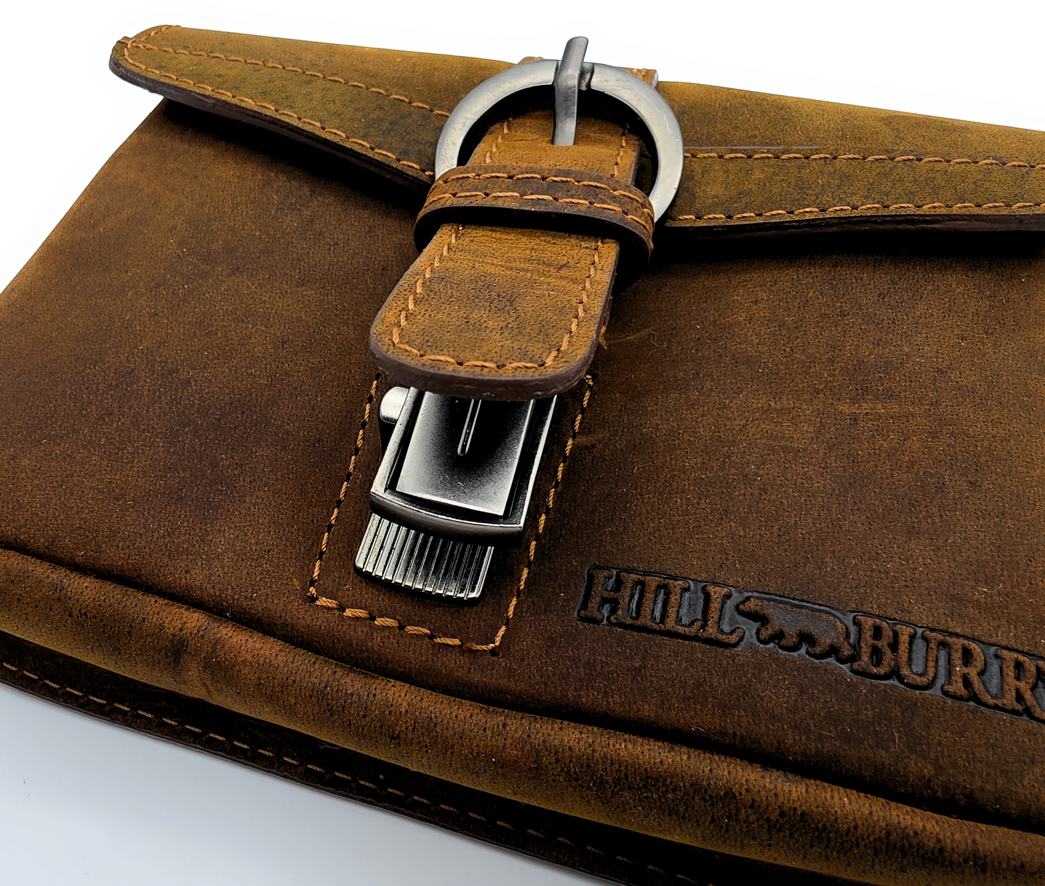 Hill Burry Heritage Gürteltasche Echtleder Vintage Braun